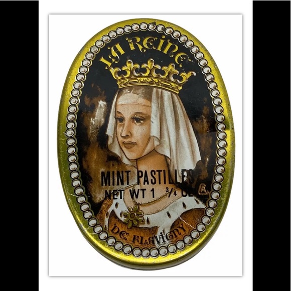 LA REINE Vintage Mint Pastille Tin Container - Picture 1 of 9